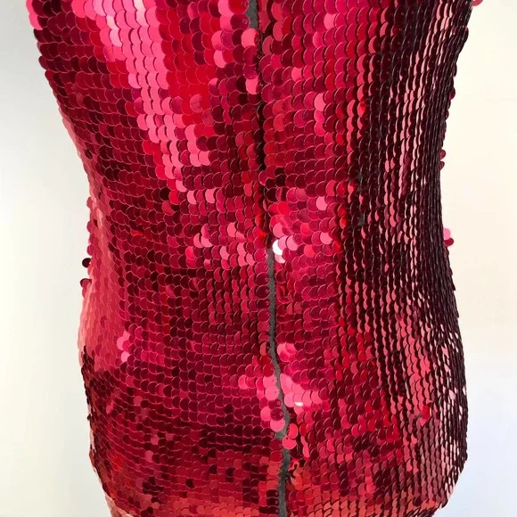 NBD Bexley Sequin Shift Dress In Raspberry Red Size XXS New - Picture 12 of 16